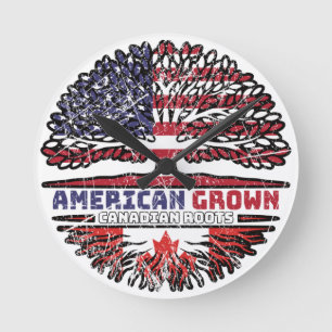 Kanada USA USA USA Staaten Tree Runde Wanduhr