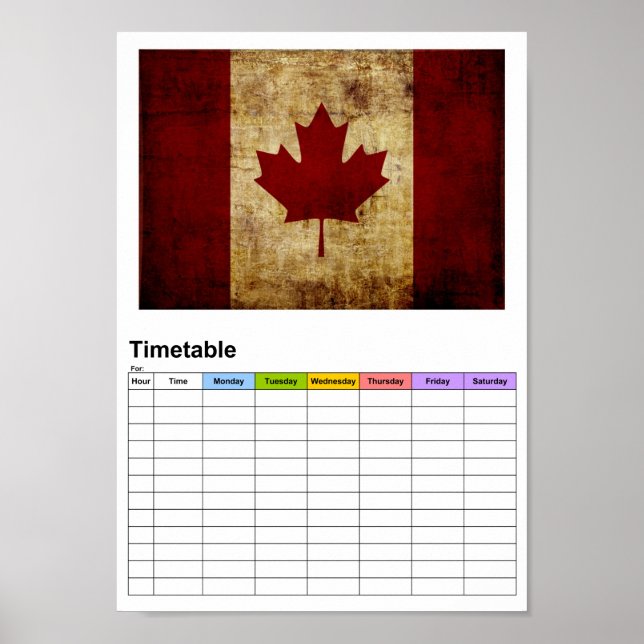 Kanada/verschmutzte Flagge  / Stundenplan Poster (Vorne)
