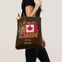 Kanada Vintage Flagge und Grizzlybären Urlaub