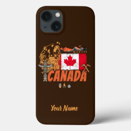 Kanada Vintage Flagge und Grizzlybären Urlaub Case-Mate iPhone Hülle