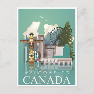 Kanada Vintage Reise Leuchtturm Retro Alberta Postkarte