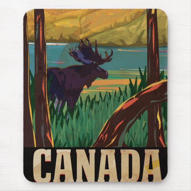 Kanada Vintage Travel Poster Mousepad (Vorne)