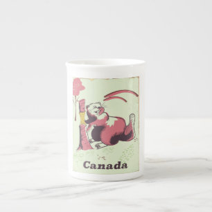 Kanada Vintages Biber-Reiseplakat Prozellantasse