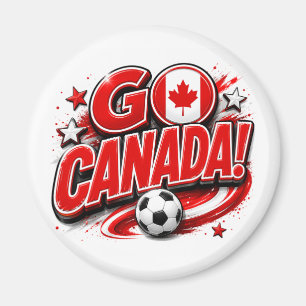 KANADA VORWÄRTS Patriotischer Fußballfan Kanadie Magnet