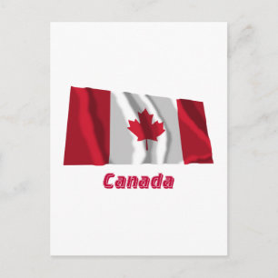 Kanada Waving Flag mit Namen Postkarte