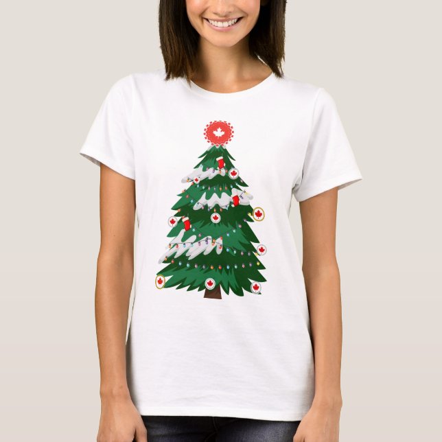 Kanada Weihnachtsbaum Kanadischer Ugly Weihnachtss T-Shirt (Vorderseite)