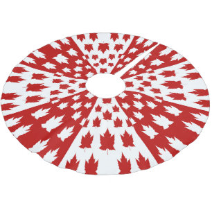 Kanada Weihnachtsbaum-Rock Kanada Flag Tree Skirt Polyester Weihnachtsbaumdecke