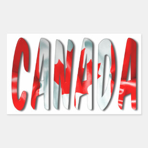 Kanada Wort mit Flaggentextur Rechteckiger Aufkleber
