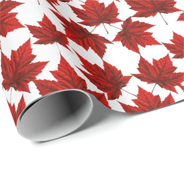 Kanada Wrapping Paper Canada Mapsleaf Paper Geschenkpapier (Rolleneckpunkt)