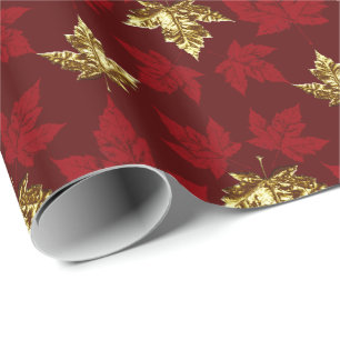 Kanada Wrapping Paper Gold Canada Souvenir Paper Geschenkpapier