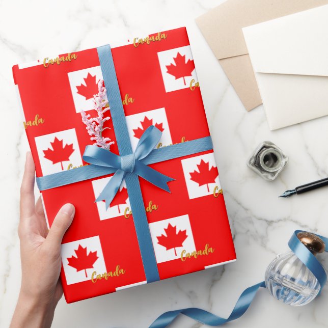 Kanada Wrapping Paper, Red, Canadian Flag Patriots Geschenkpapier (Schenken)