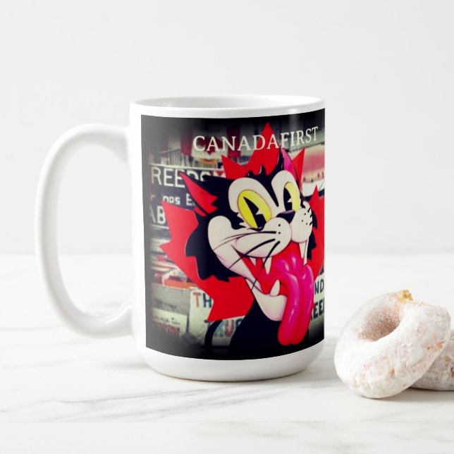 KANADA ZUERST FREIHEITSGEBOT KAFFEETASSE (Mit Donut)