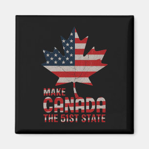 Kanada zum 51. US-Staat als amerikanisches Flaggen Magnet