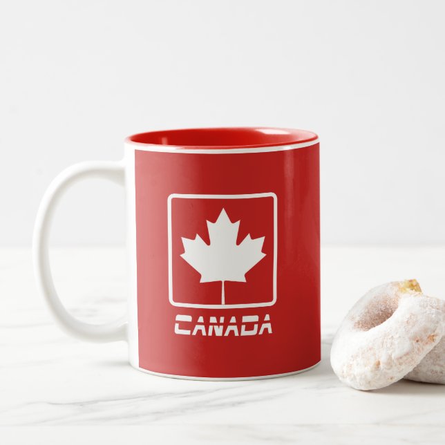 Kanada Zweifarbige Tasse (Mit Donut)