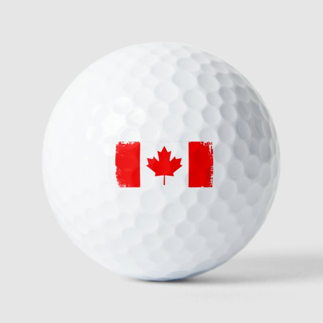 Kanadaflagge abgenutzt  golfball (Vorderseite)