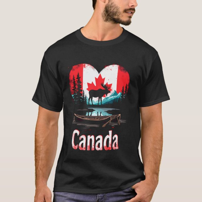 Kanadaflagge Herz T-Shirt (Vorderseite)