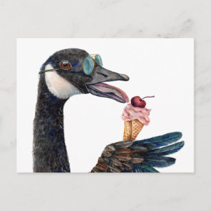 Kanadagans mit Eiscreme Postkarte