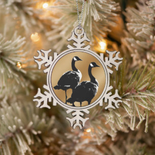 Kanadagans-Schmuck Gänse Weihnachtsdekoration Schneeflocken Zinn-Ornament
