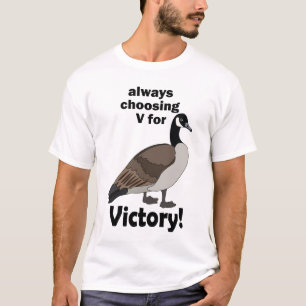 Kanadagans-Vogel wählt immer V für Sieg T-Shirt