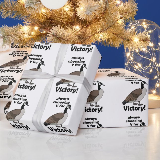 Kanadagans wählt immer V für Sieg Geschenkpapier (Feiertage)