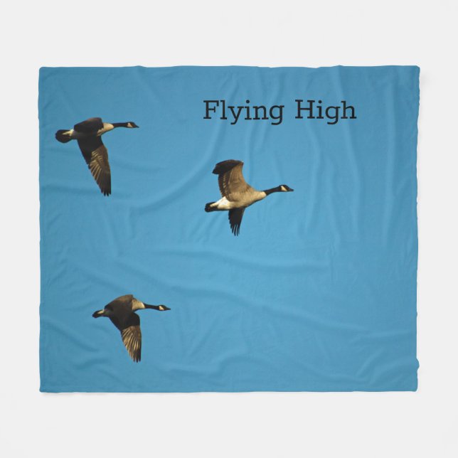 Kanadagänse im Flug Fleecedecke (Vorderseite (Horizontal))