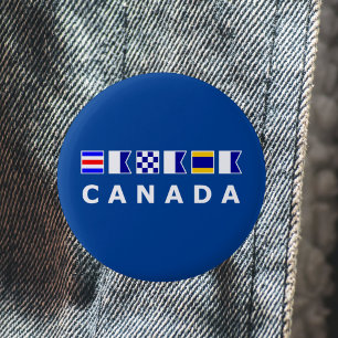 Kanadas blaue Flags dunkle Farbe Button