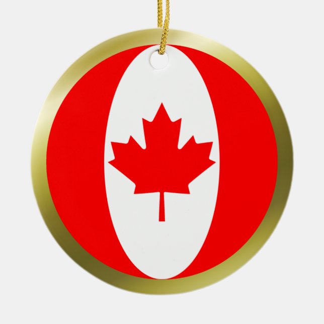 Kanadas Flaggenverzierung Keramik Ornament (Vorne)