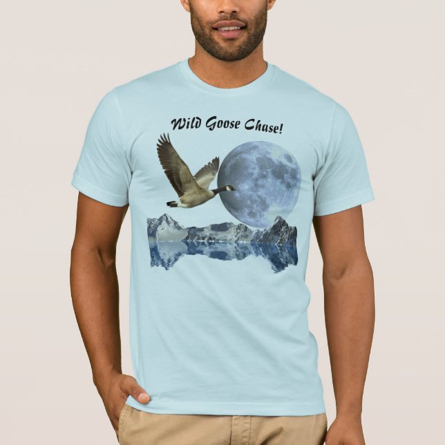 Kanadas Gänse, Mond & Gebirge Sonniger T - Shirt (Vorderseite)