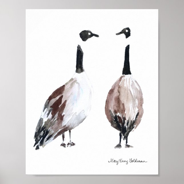 Kanadas Goose Hand Gezeichnet Wildlife Bird Poster (Vorne)