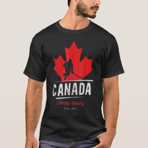 Kanadas Hockey-Ahornleaf Eishockey-Spieler Vintag T-Shirt
