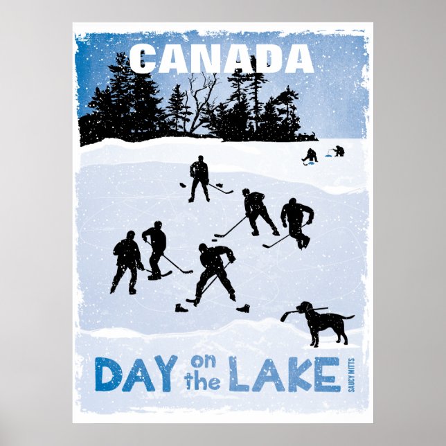 Kanadas Hockey Day am Lake Pond Hockey Poster (Vorne)
