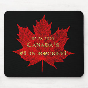 Kanadas Hockey Gewinn-Datiert! +Rotahorn-Blatt Mousepad