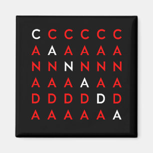 Kanadas Kreuzworträtsel Raster Dark Color Magnet