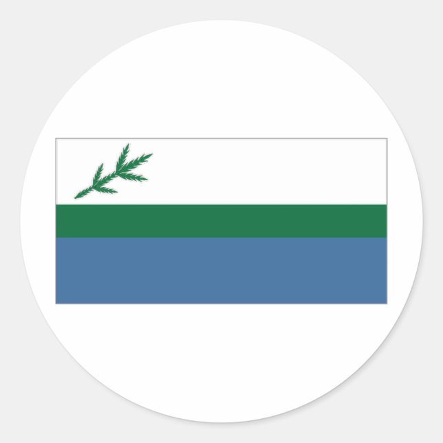 Kanadas Labrador-Flagge Runder Aufkleber (Vorderseite)