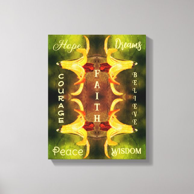 Kanadas Lily Abstrakte inspirierende Worte Leinwanddruck (Vorderseite)