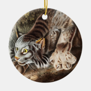 Kanadas Lynx (Lynx Canadensis) Illustration Keramik Ornament