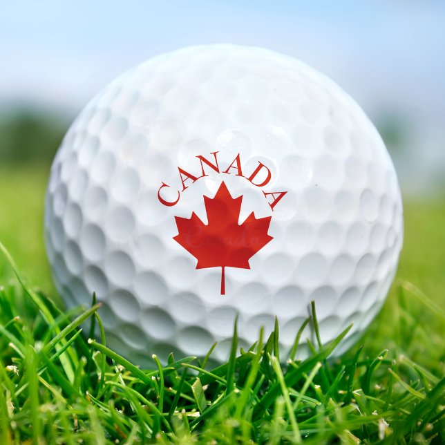 Kanadas rote und weiße kanadische Flagge Golfball (Canada Red & White Canadian Flag Golf Balls)