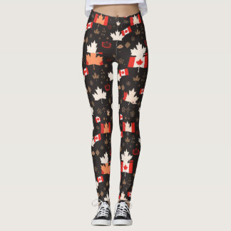 Kanadas roter weißer kanadischer Ahornblättersteg Leggings