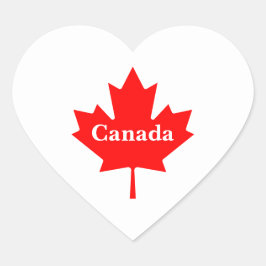 Kanadas rotes Ahornblatt mit anpassbarem Text Herz-Aufkleber