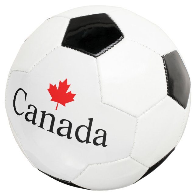 Kanadas Sondertext mit dem minimalistischen Rotapf Fußball (Dreiviertel)