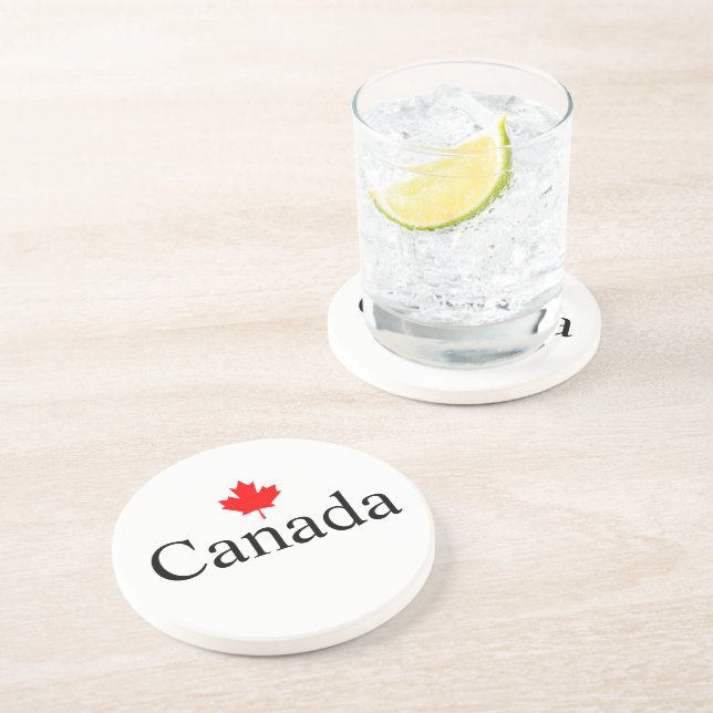 Kanadas Sondertext mit dem minimalistischen Rotapf Getränkeuntersetzer (Seite)