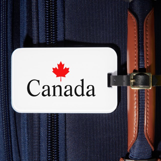 Kanadas Sondertext mit rotem Ahornblatt Gepäckanhänger (Vorderseite Insitu 4)