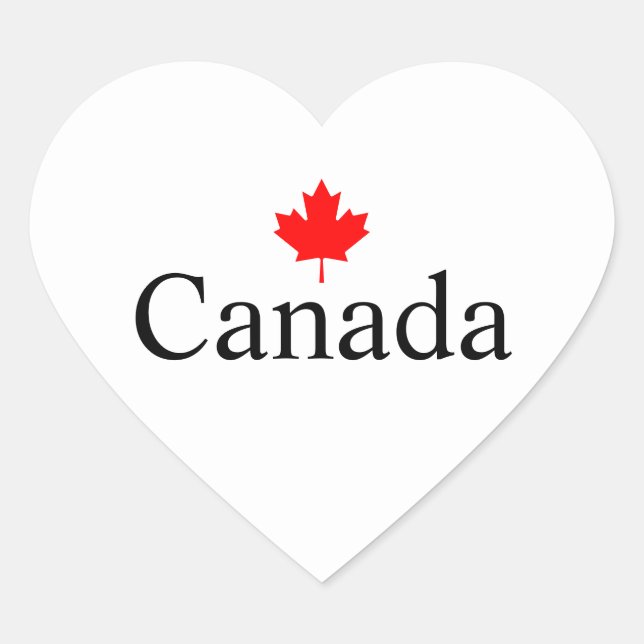 Kanadas Sondertext mit rotem Ahornblatt Herz-Aufkleber (Vorderseite)