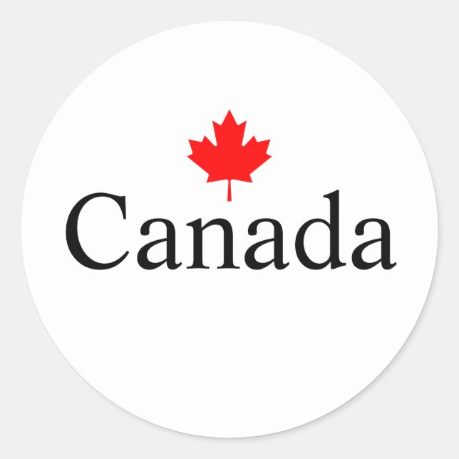 Kanadas Sondertext mit rotem Ahornblatt Runder Aufkleber (Vorderseite)