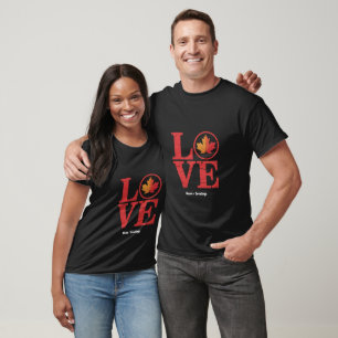 Kanadatag Ahornblätterblatt Liebe Vintager Cooler T-Shirt