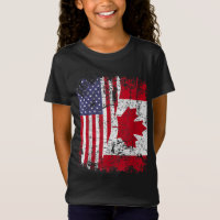 KANADIAN ROOTS Halbe amerikanische Flagge KANADA