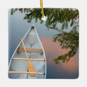 Kanadier auf einem See bei Sonnenuntergang, Kanada Keramikornament