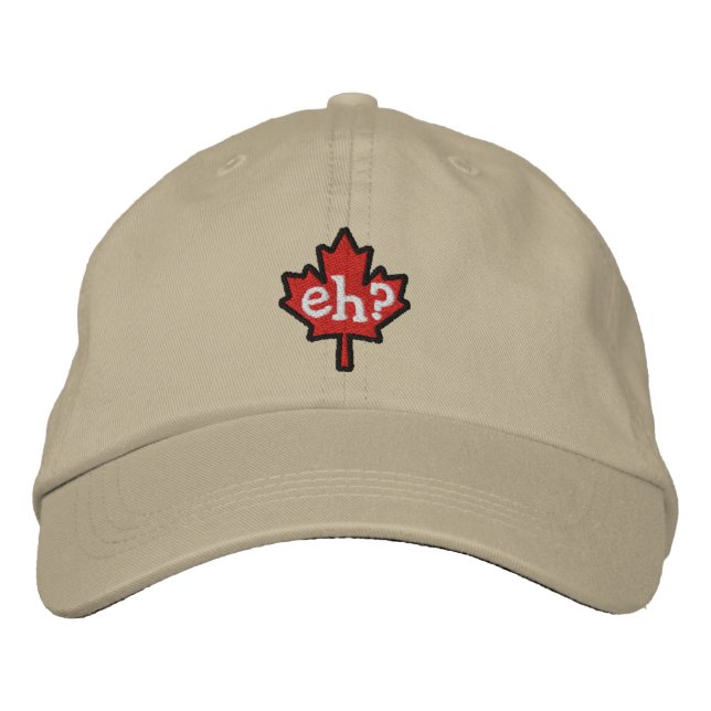 Kanadier Eh? Embroidery Maple Leaf Bestickte Kappe (Vorderseite)