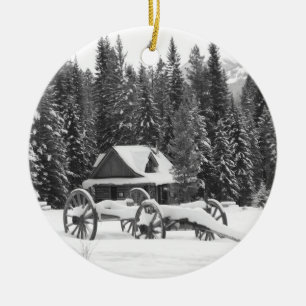 Kanadier-Rocky Mountains-Winter-Märchenland Keramik Ornament