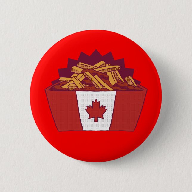 Kanadierin Poutine Button (Vorderseite)